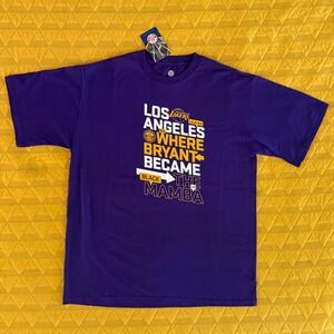 2009 Los Angeles Lakers Bryant Black‎ Mamba T-Shirt Purple NBA Deadstock Large